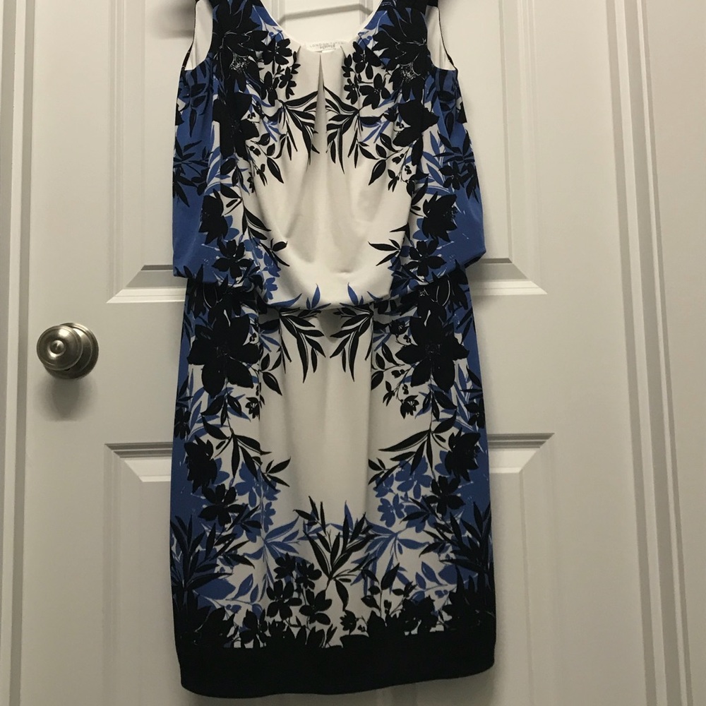 Blue Floral founce top dress